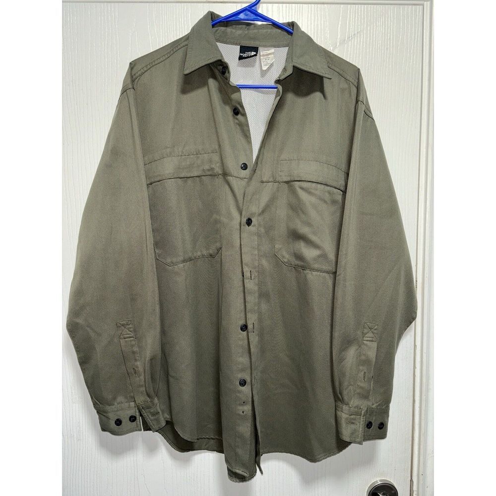 North Face Long Sleeve Vented Outdoor/Fishing Shirt Taupe Men's Size Medium